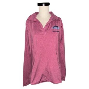 USTA Championships Heather Red Quarter Zip Pullover